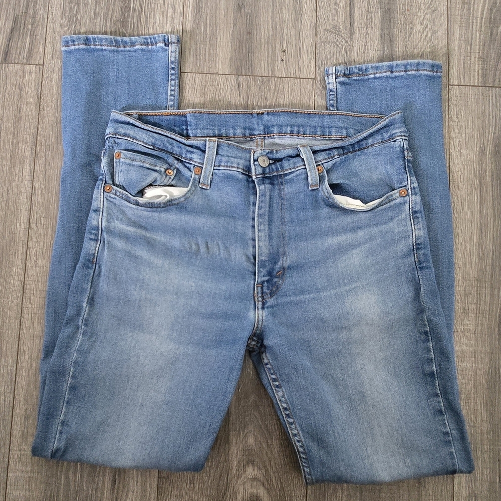 Levi’s Strauss 511 Men’s Slim Straight Jeans W33 L32 Light Blue Red Tab Denim